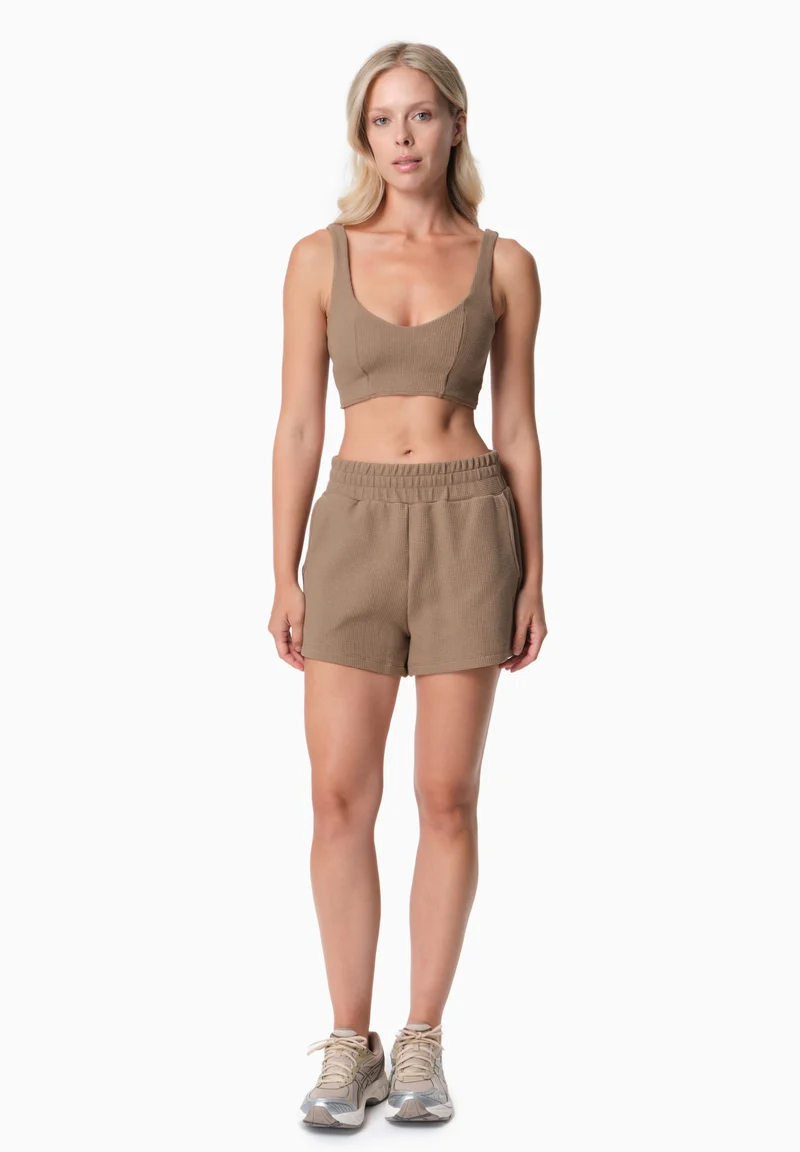 BELLA | Waffel Crop Top aus Bio-Baumwolle und recyceltem Polyester