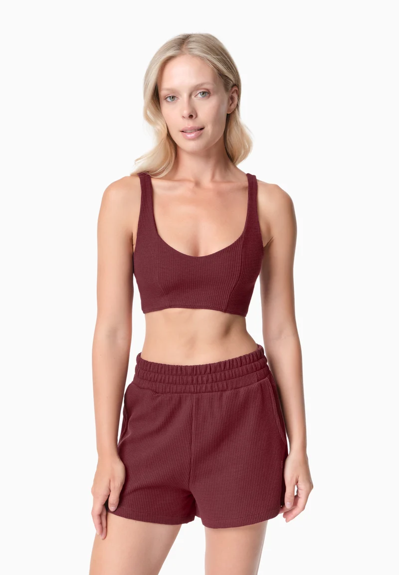 BELLA | Waffel Crop Top aus Bio-Baumwolle und recyceltem Polyester