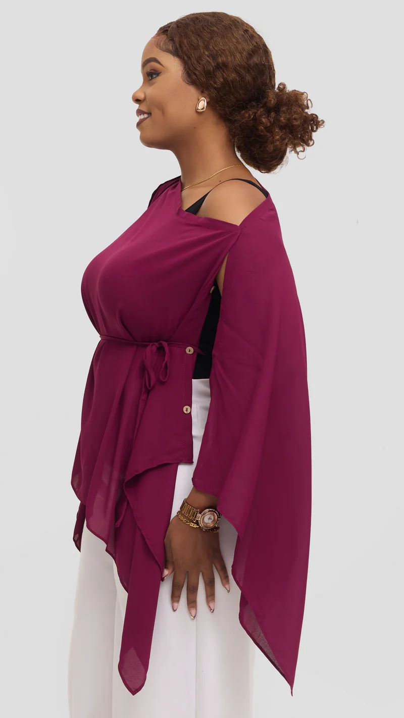 Vivo Multiway Cover Up in Chiffon - Mulberry