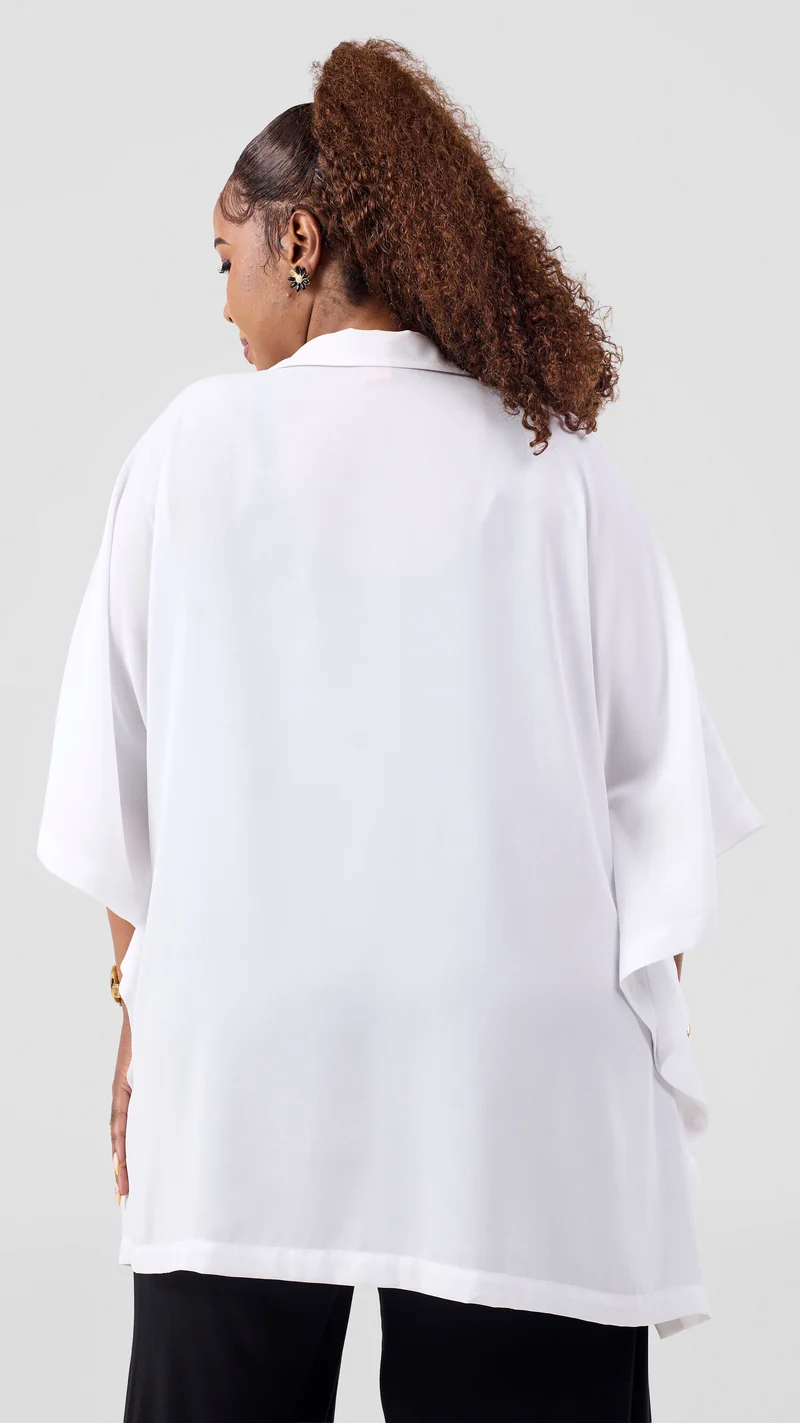 Vivo Isabi Loose Top In Chiffon - White