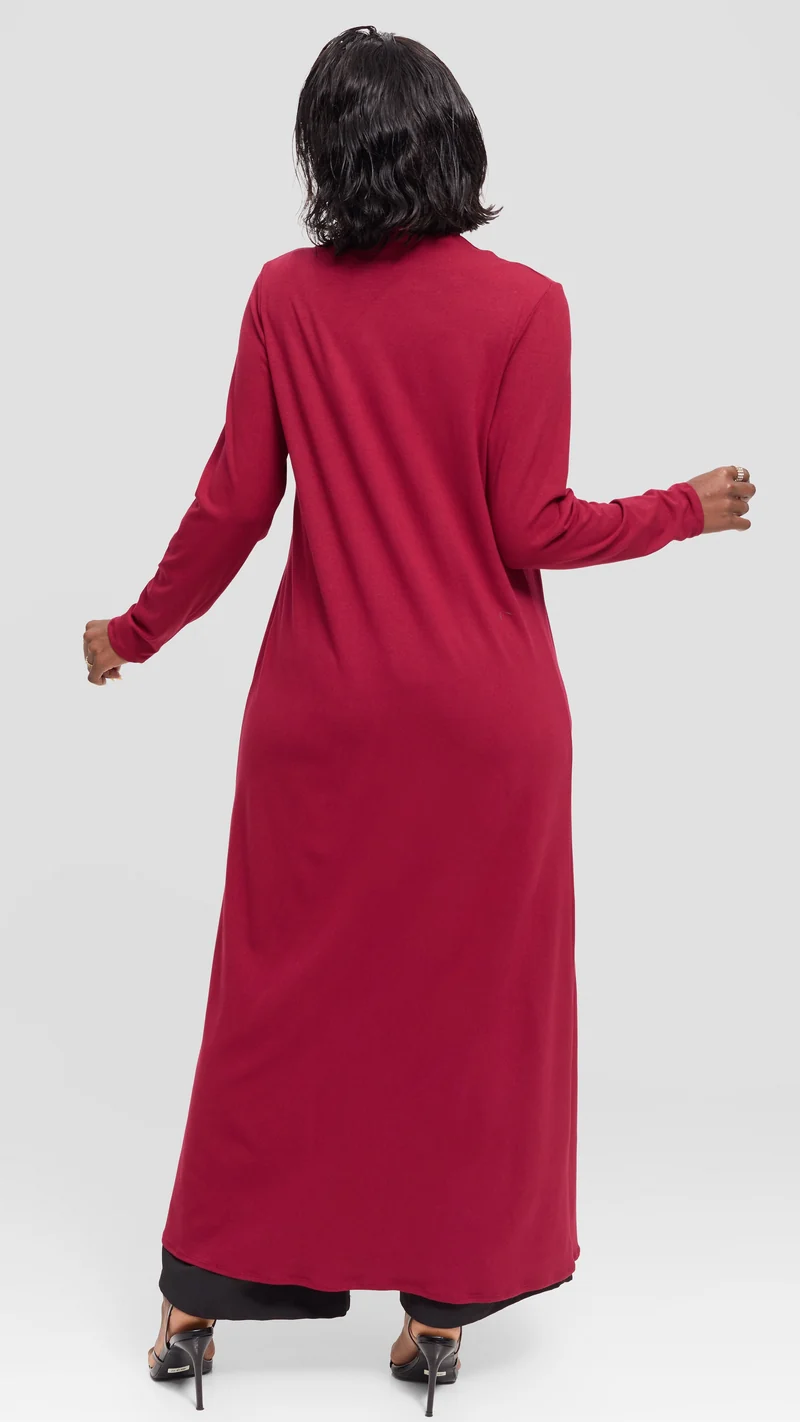 Vivo Basic Leila Maxi Waterfall In Jersey - Maroon