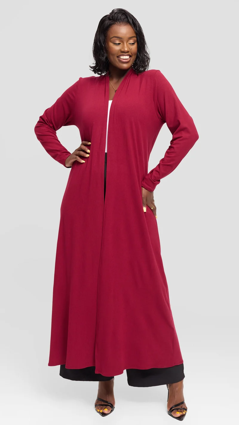 Vivo Basic Leila Maxi Waterfall In Jersey - Maroon