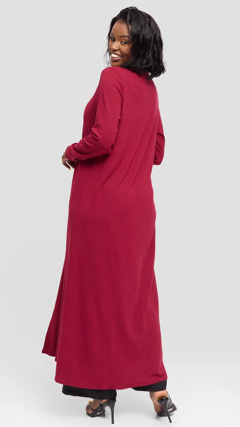 Vivo Basic Leila Maxi Waterfall In Jersey - Maroon