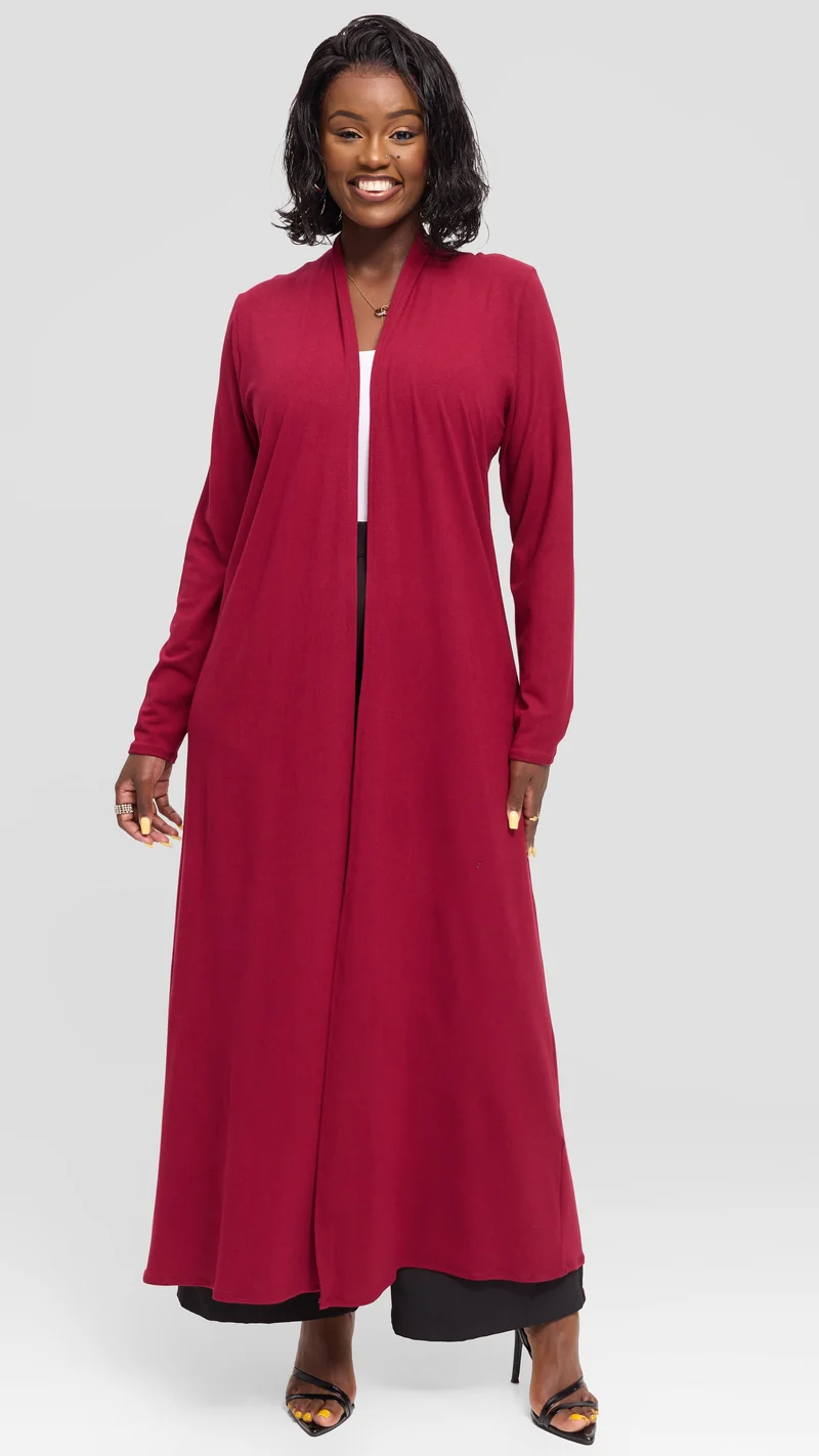 Vivo Basic Leila Maxi Waterfall In Jersey - Maroon