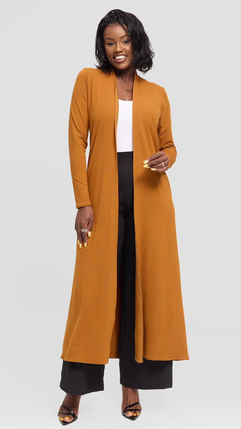 Vivo Basic Leila Maxi Waterfall In Jersey - Dark Mustard