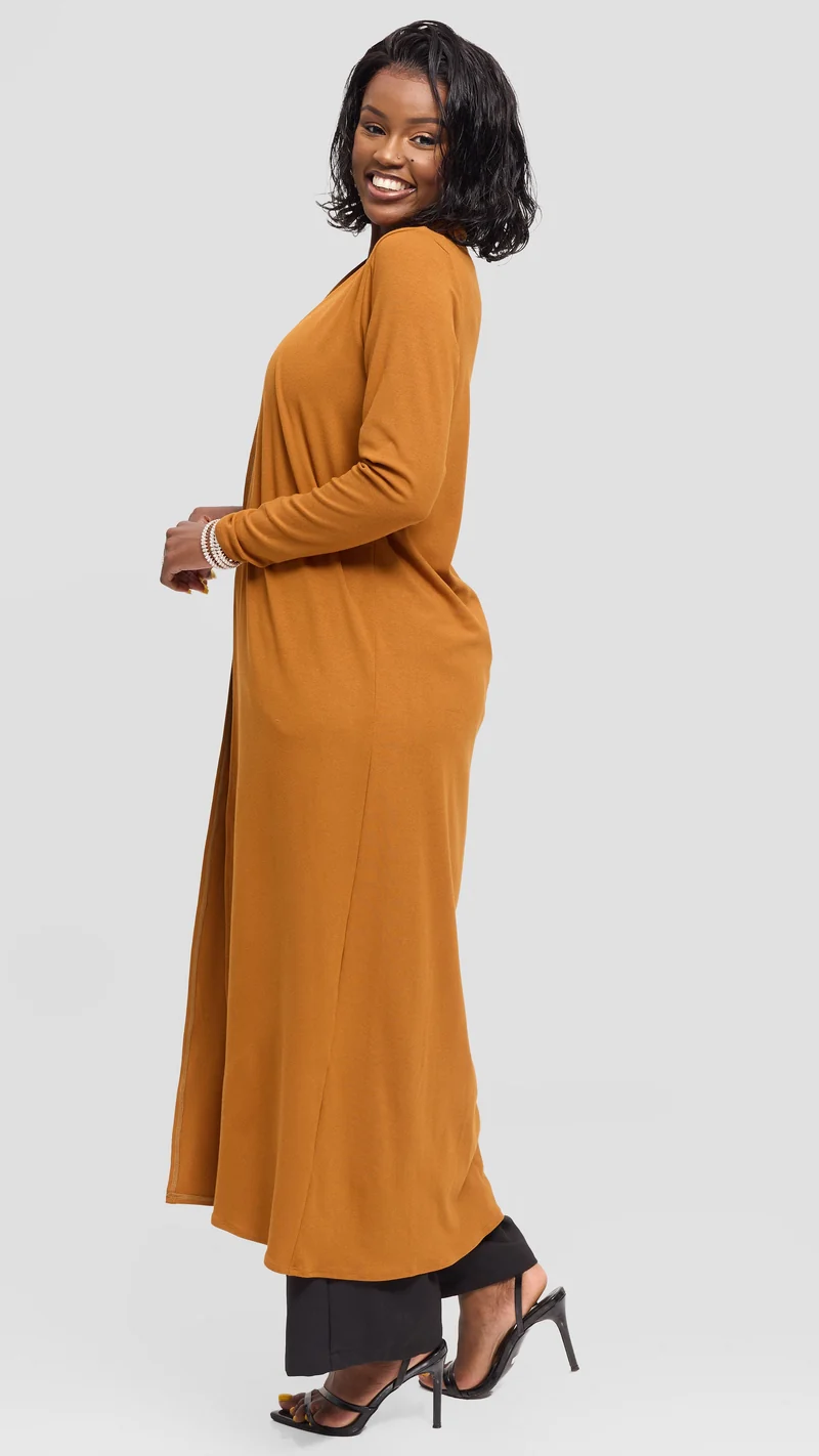 Vivo Basic Leila Maxi Waterfall In Jersey - Dark Mustard