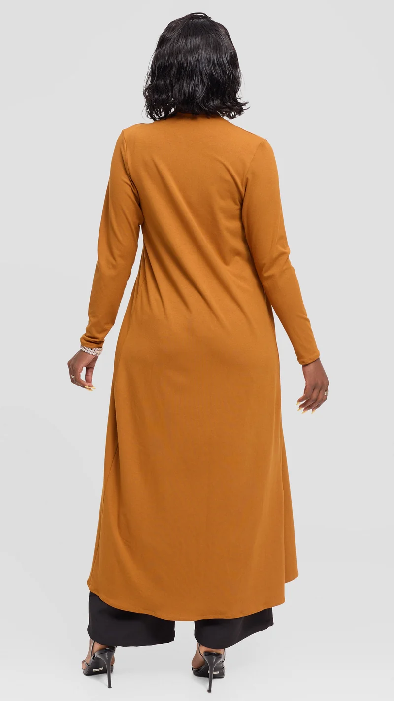 Vivo Basic Leila Maxi Waterfall In Jersey - Dark Mustard