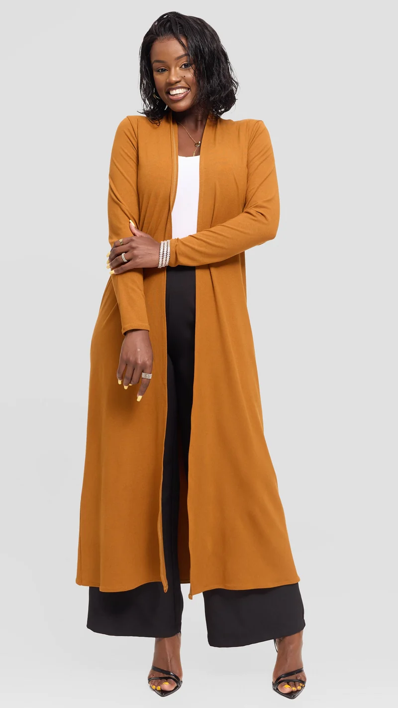 Vivo Basic Leila Maxi Waterfall In Jersey - Dark Mustard
