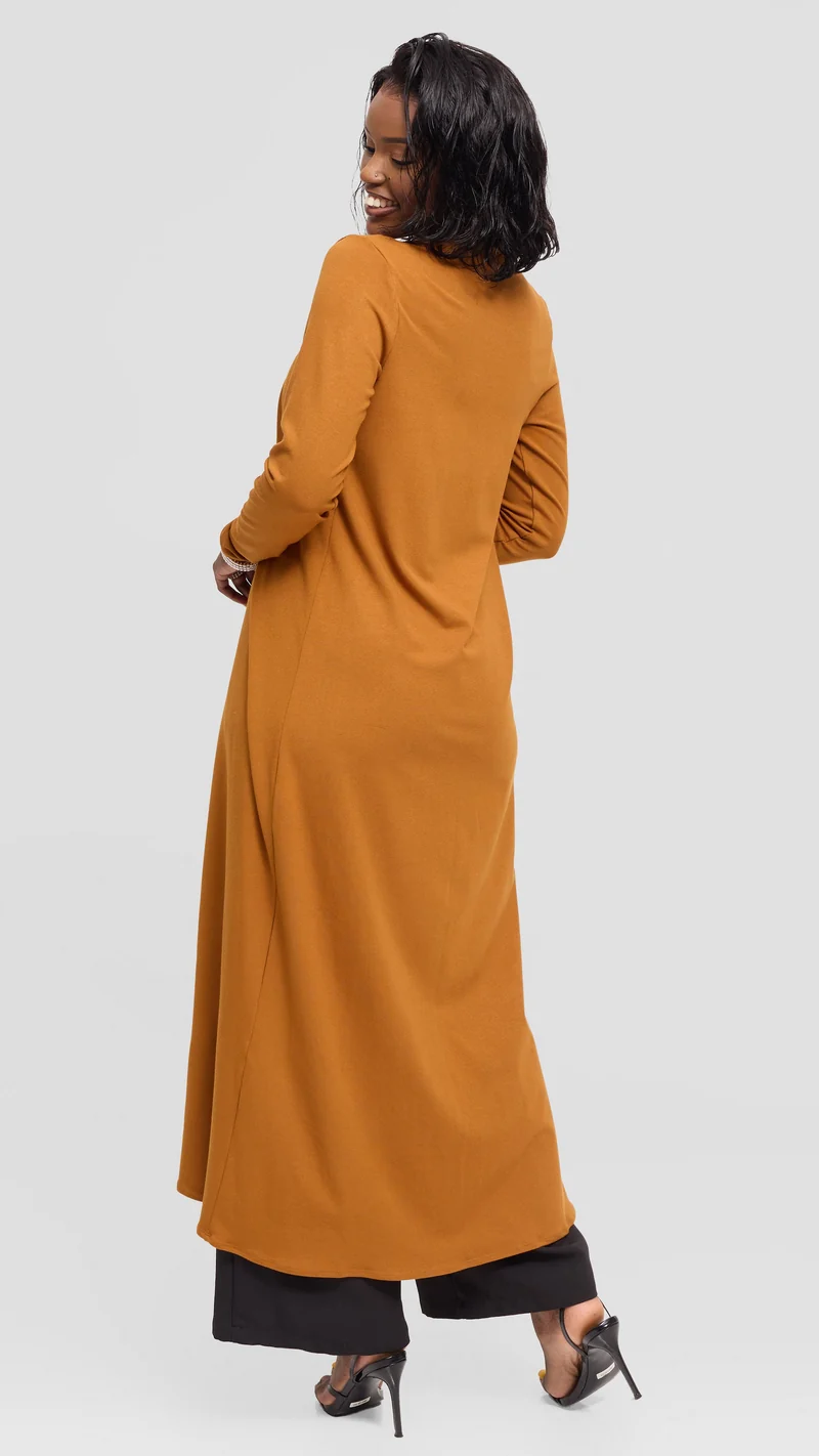 Vivo Basic Leila Maxi Waterfall In Jersey - Dark Mustard