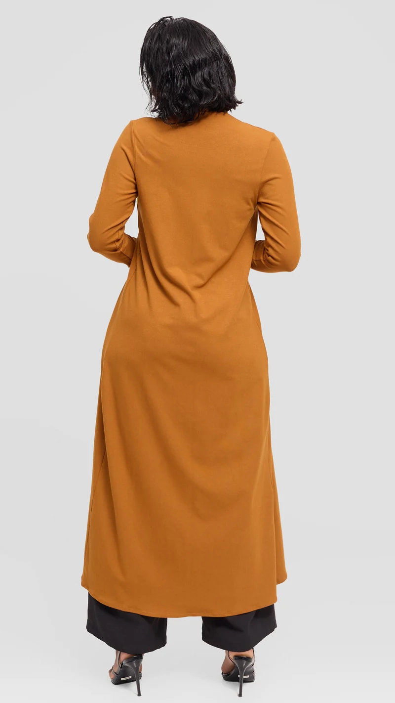 Vivo Basic Leila Maxi Waterfall In Jersey - Dark Mustard
