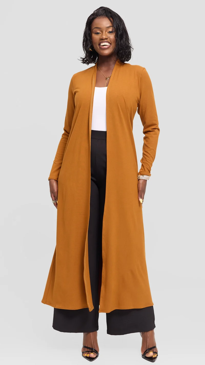 Vivo Basic Leila Maxi Waterfall In Jersey - Dark Mustard