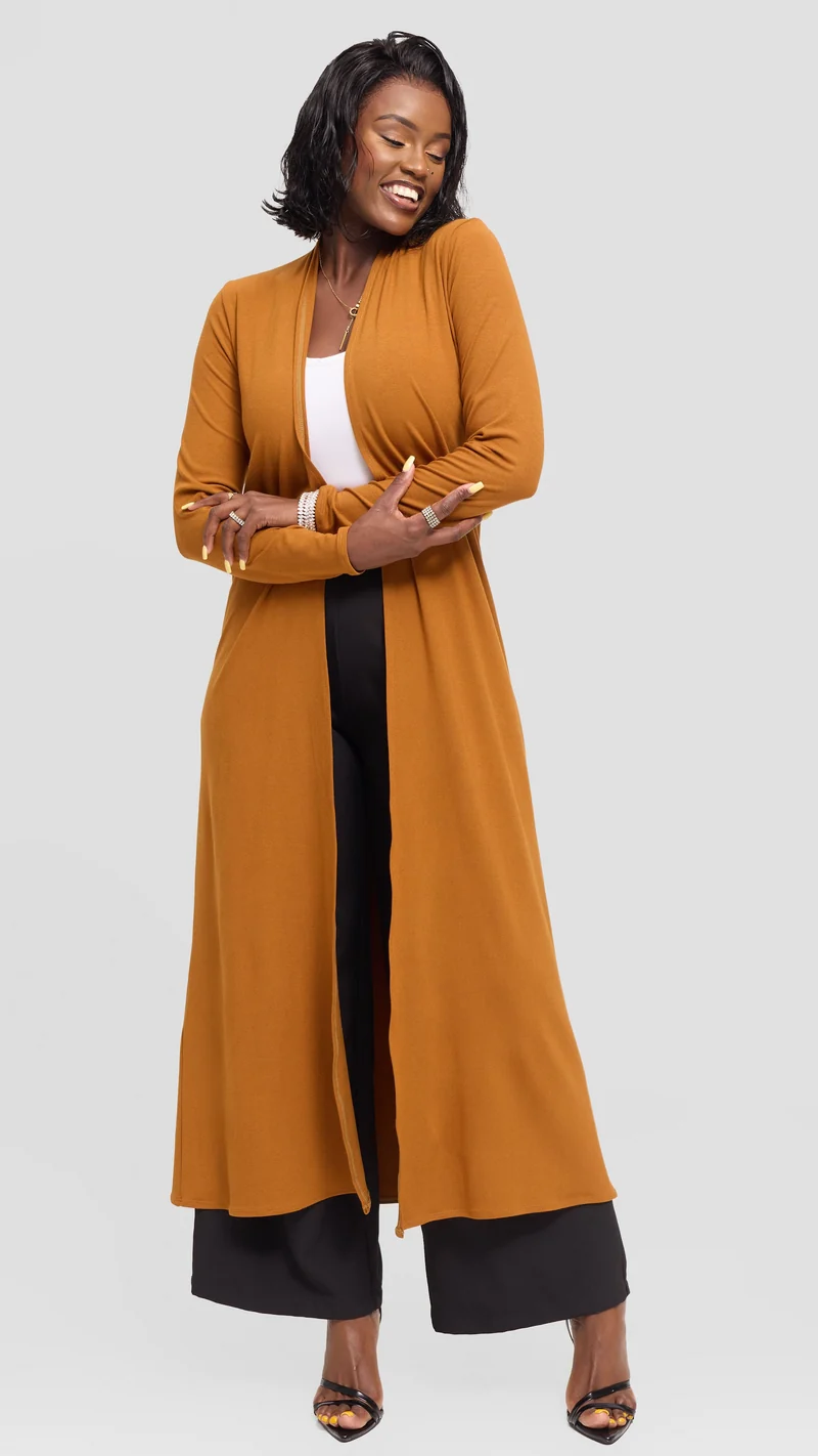 Vivo Basic Leila Maxi Waterfall In Jersey - Dark Mustard
