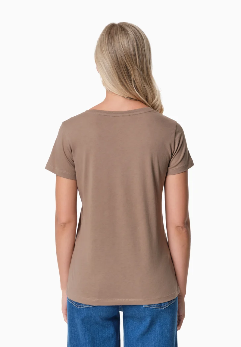 TAMARRA | T-Shirt aus TENCEL™ Modal und Bio-Baumwolle mit V-Ausschnitt