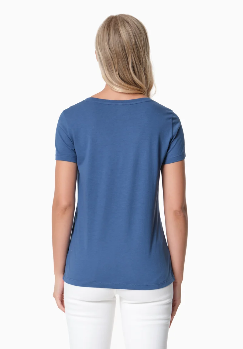 TAMARRA | T-Shirt aus TENCEL™ Modal und Bio-Baumwolle mit V-Ausschnitt