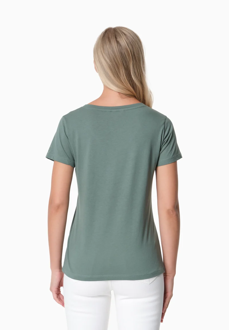 TAMARRA | T-Shirt aus TENCEL™ Modal und Bio-Baumwolle mit V-Ausschnitt