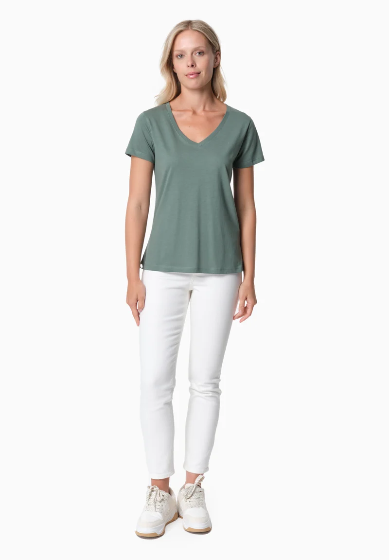 TAMARRA | T-Shirt aus TENCEL™ Modal und Bio-Baumwolle mit V-Ausschnitt