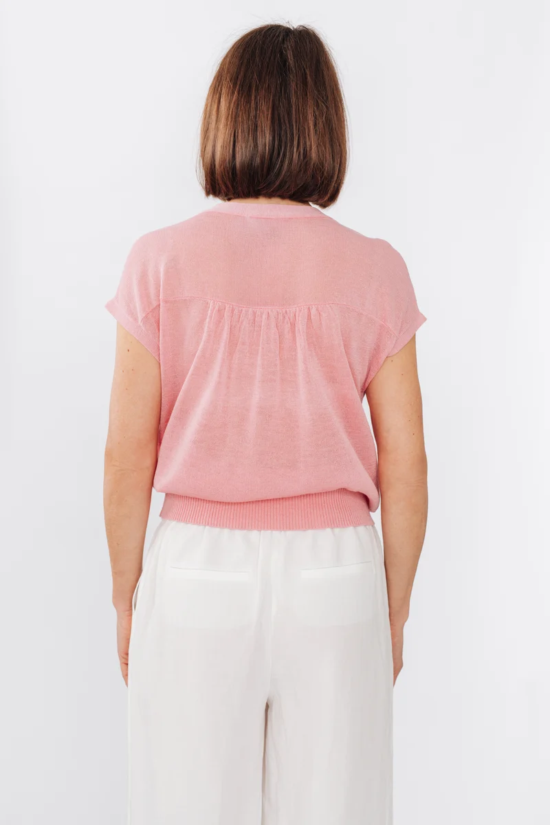 Haut col V en tricot fin - Lexi