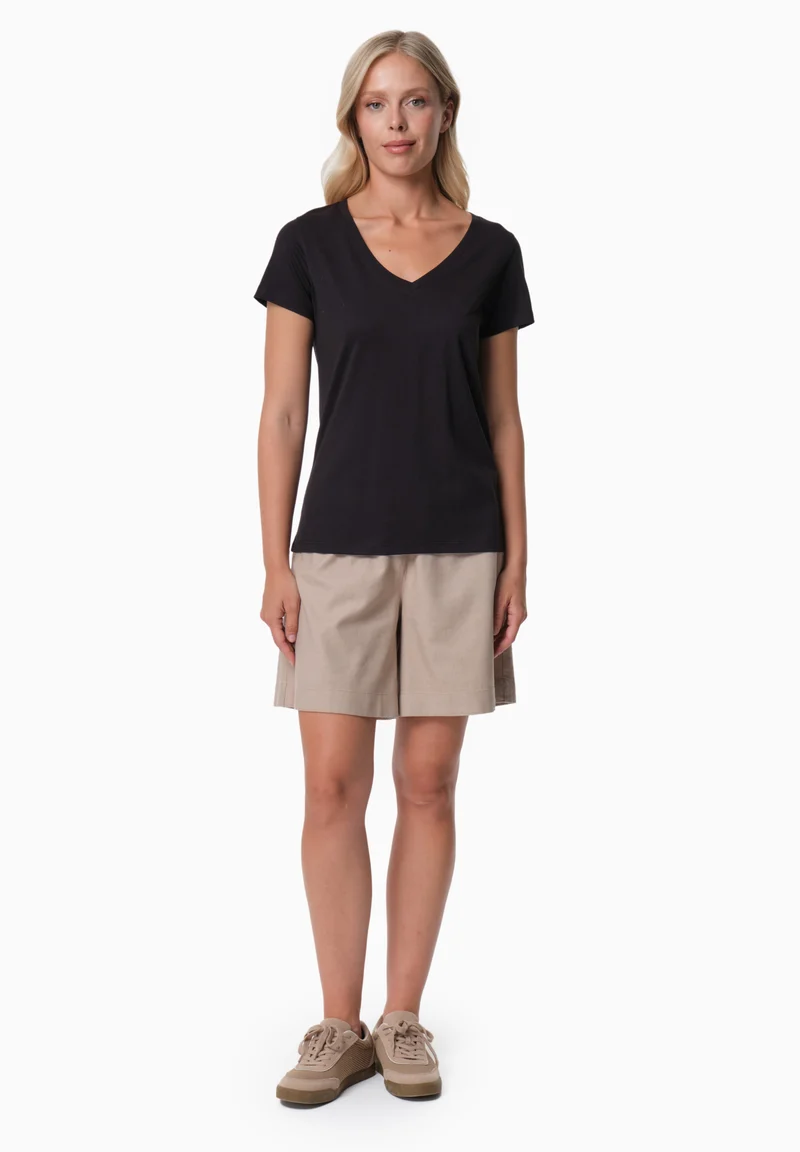 TAMARRA | T-Shirt aus TENCEL™ Modal und Bio-Baumwolle mit V-Ausschnitt