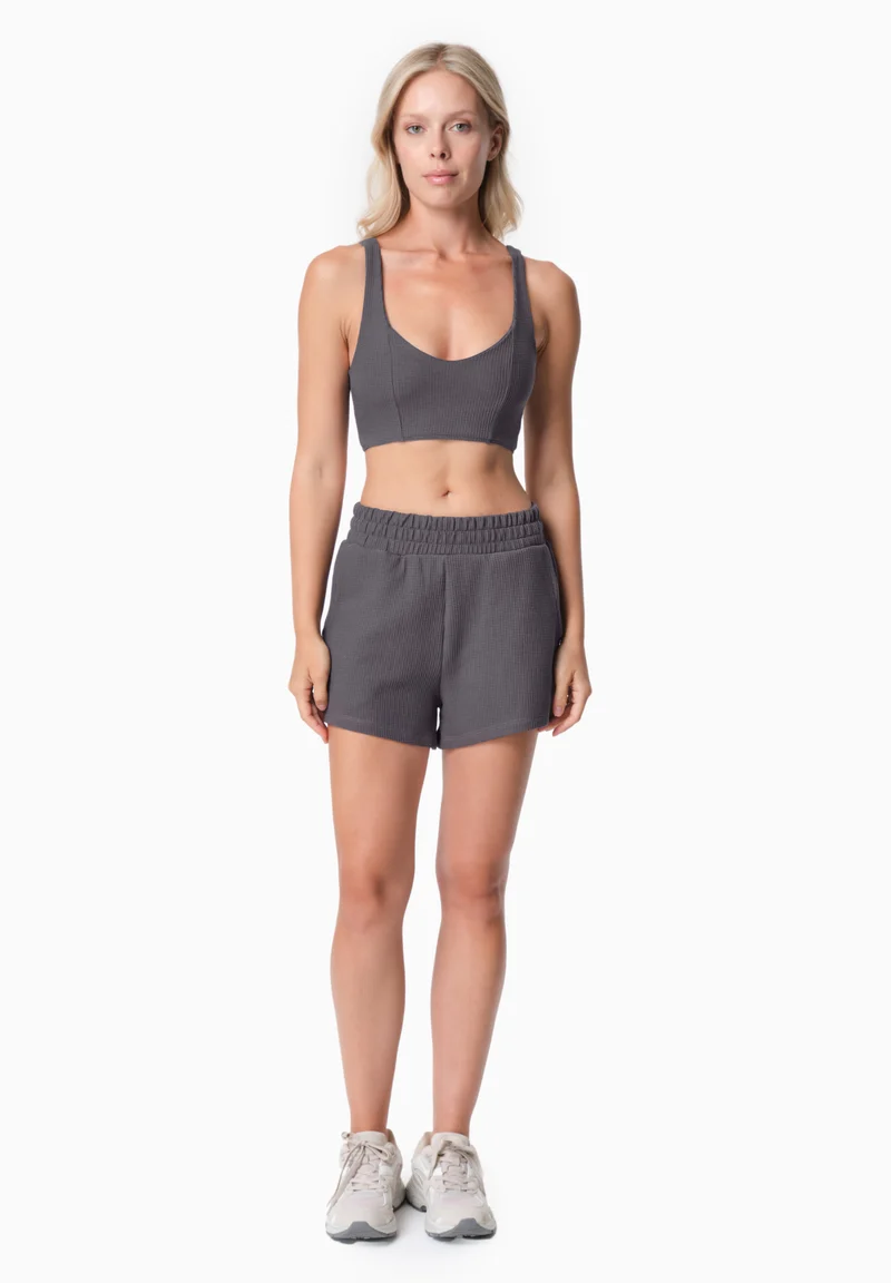 BELLA | Waffel Crop Top aus Bio-Baumwolle und recyceltem Polyester