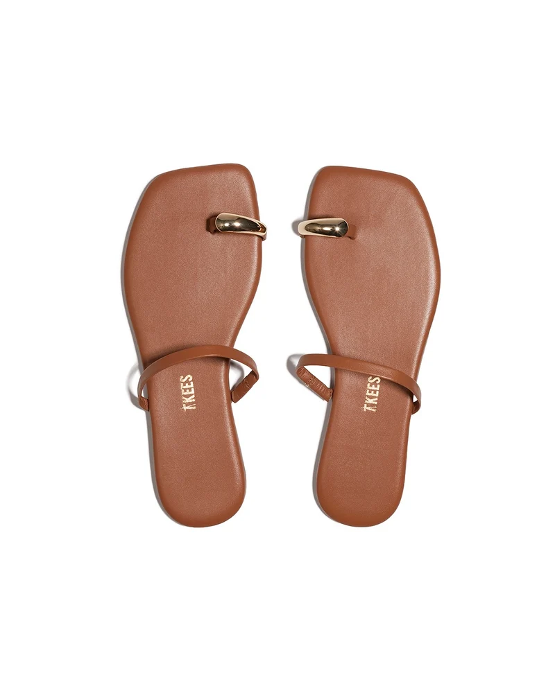 Sandales plates Colette en cuir à détail métallique