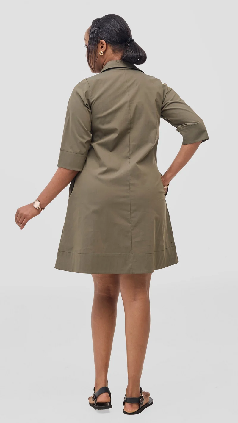 Safari Mansi Wide Hem Embroidered Tent Dress - Hunters