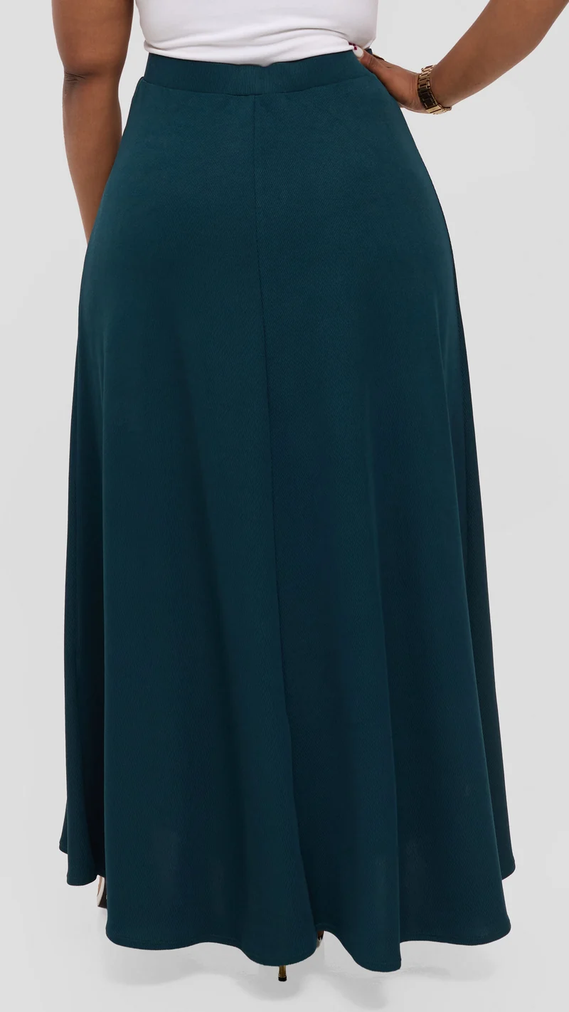 Vivo Tanda Maxi Skirt in Stretch Rib - Dark Teal