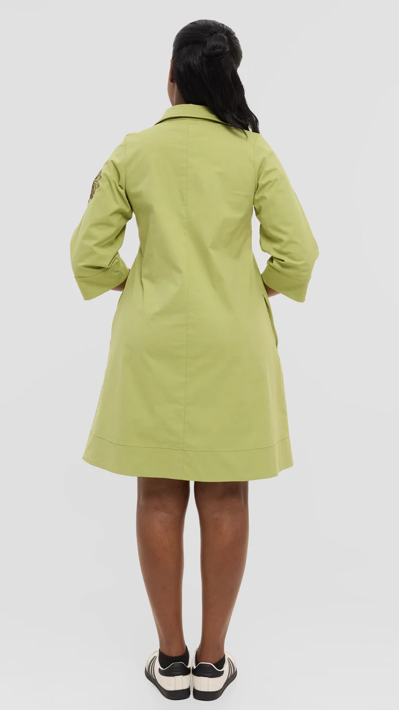 Safari by Vivo Mansi Wide Hem Embroidered Tent Dress - Light Green