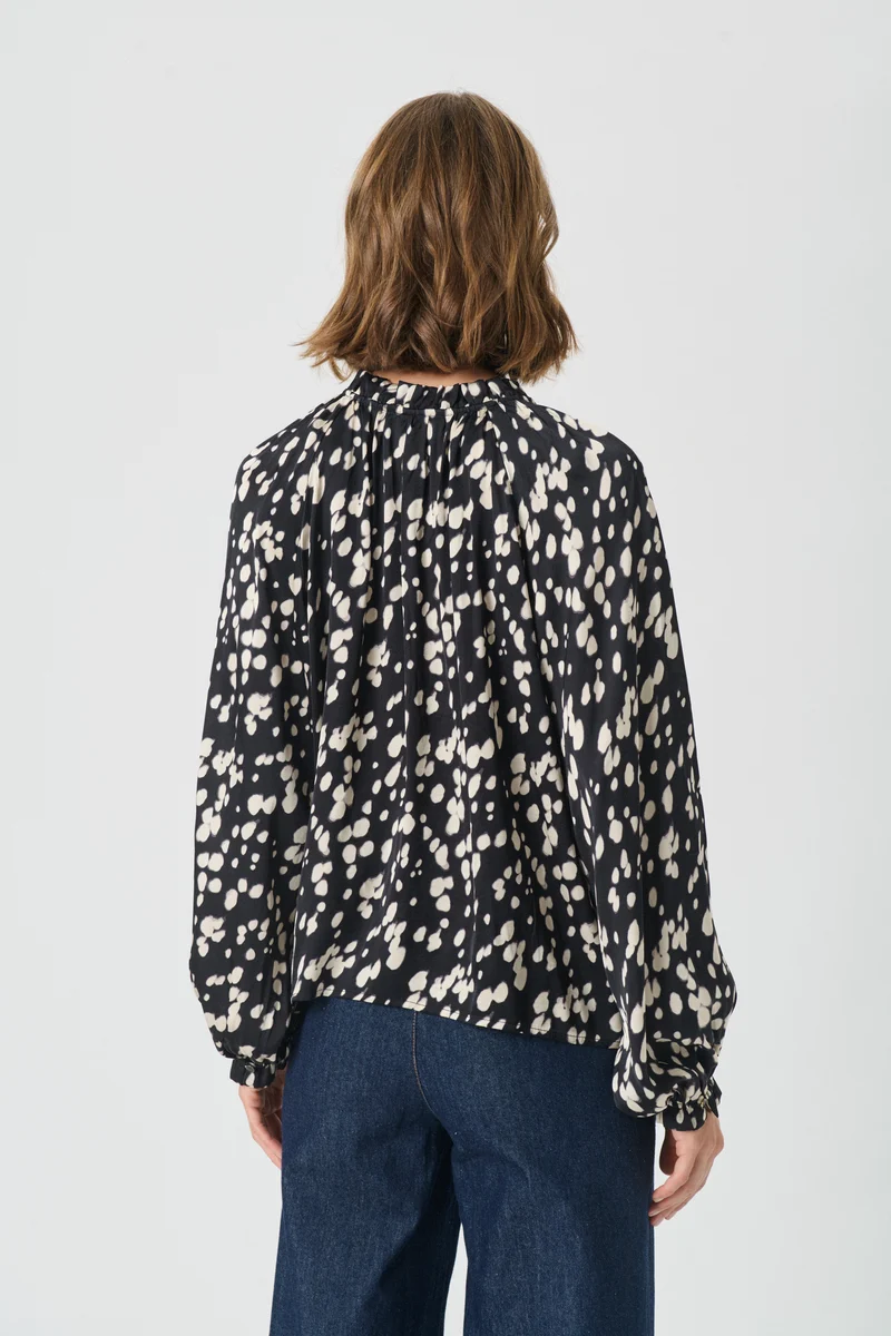 Blouse ample à imprimé bambi et col froncé Venessa