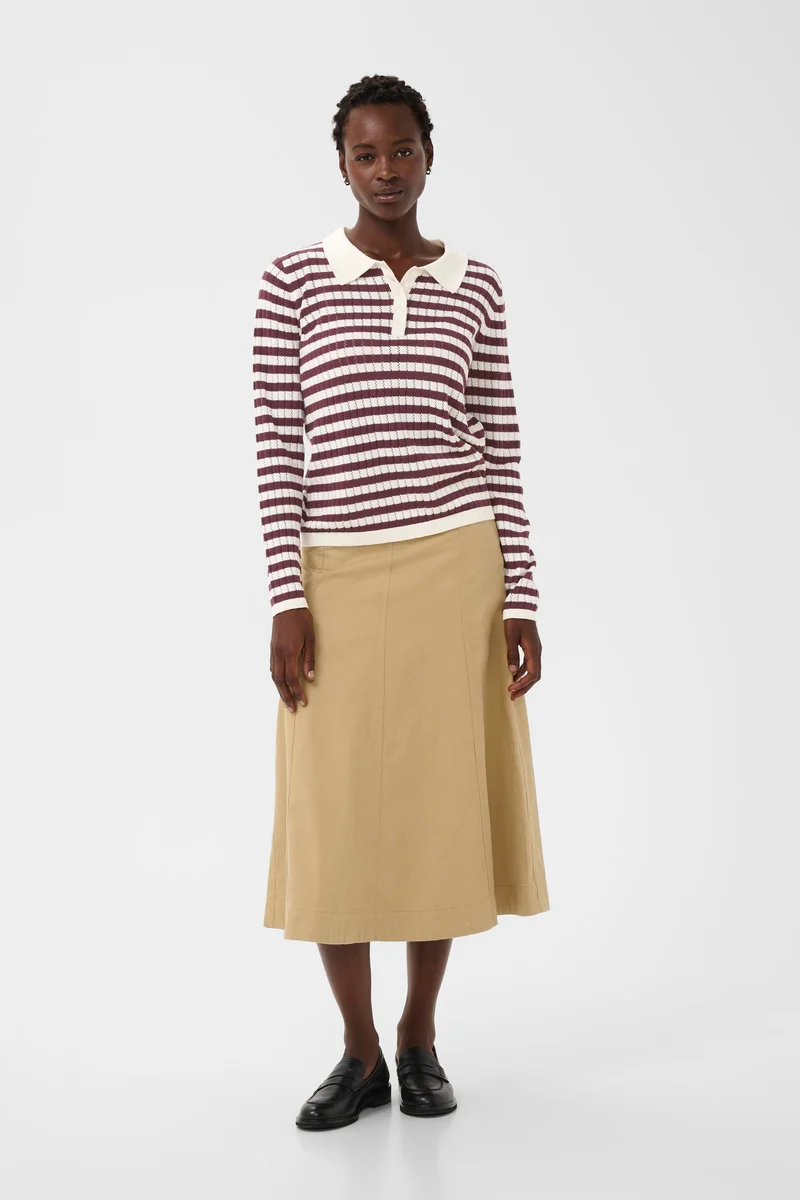 Polo en tricot texturé à rayures Zaria