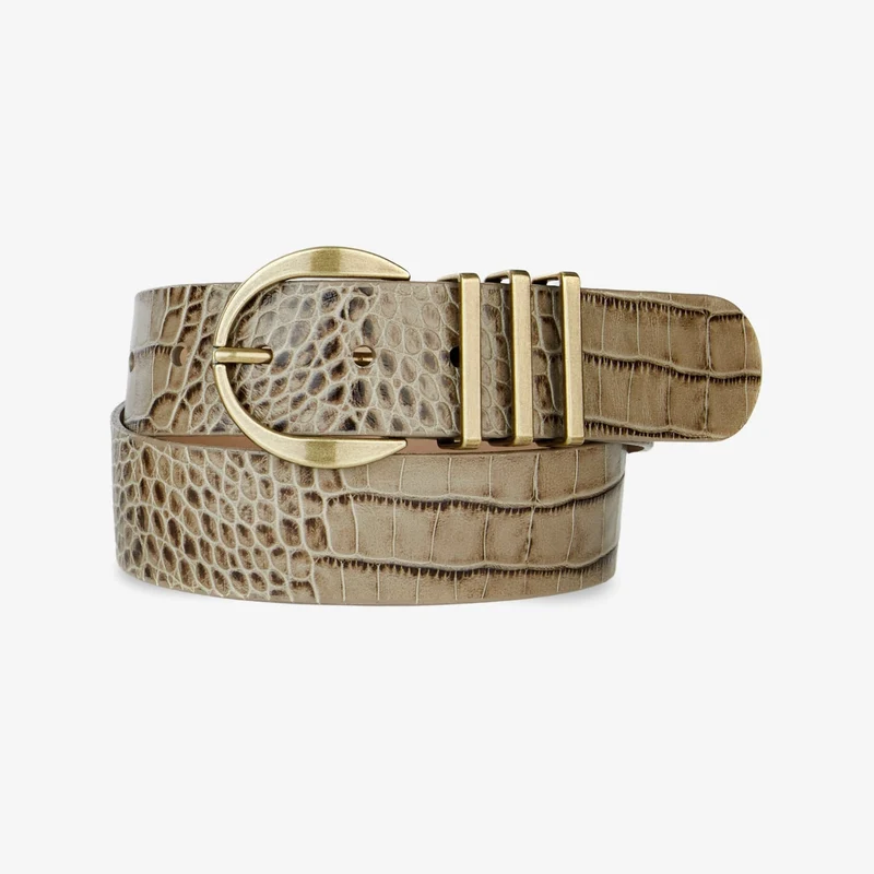 Ceinture Kiku en cuir embossé croco