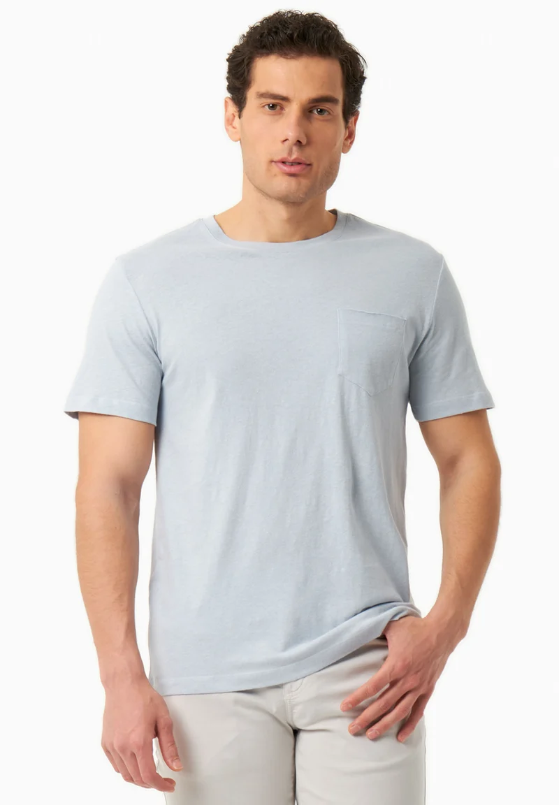 T-Shirt aus Bio-Baumwolle und Leinen