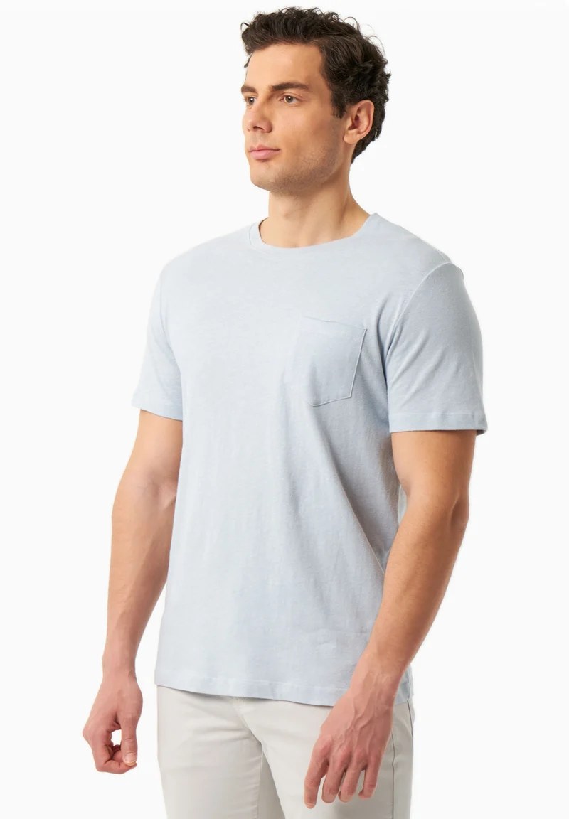 T-Shirt aus Bio-Baumwolle und Leinen