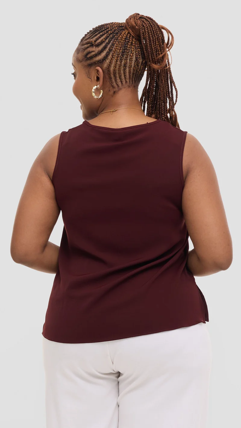 Vivo Talia Sleeveless Tank Top - Burgundy