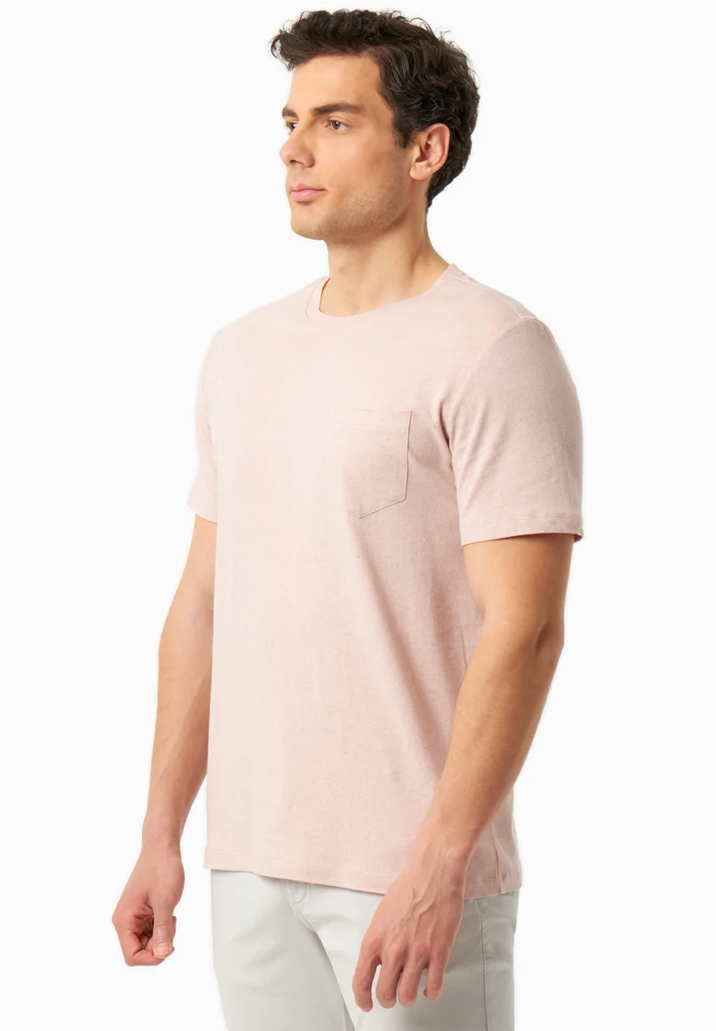 T-Shirt aus Bio-Baumwolle und Leinen