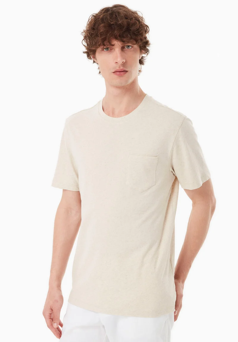 T-Shirt aus Bio-Baumwolle und Leinen