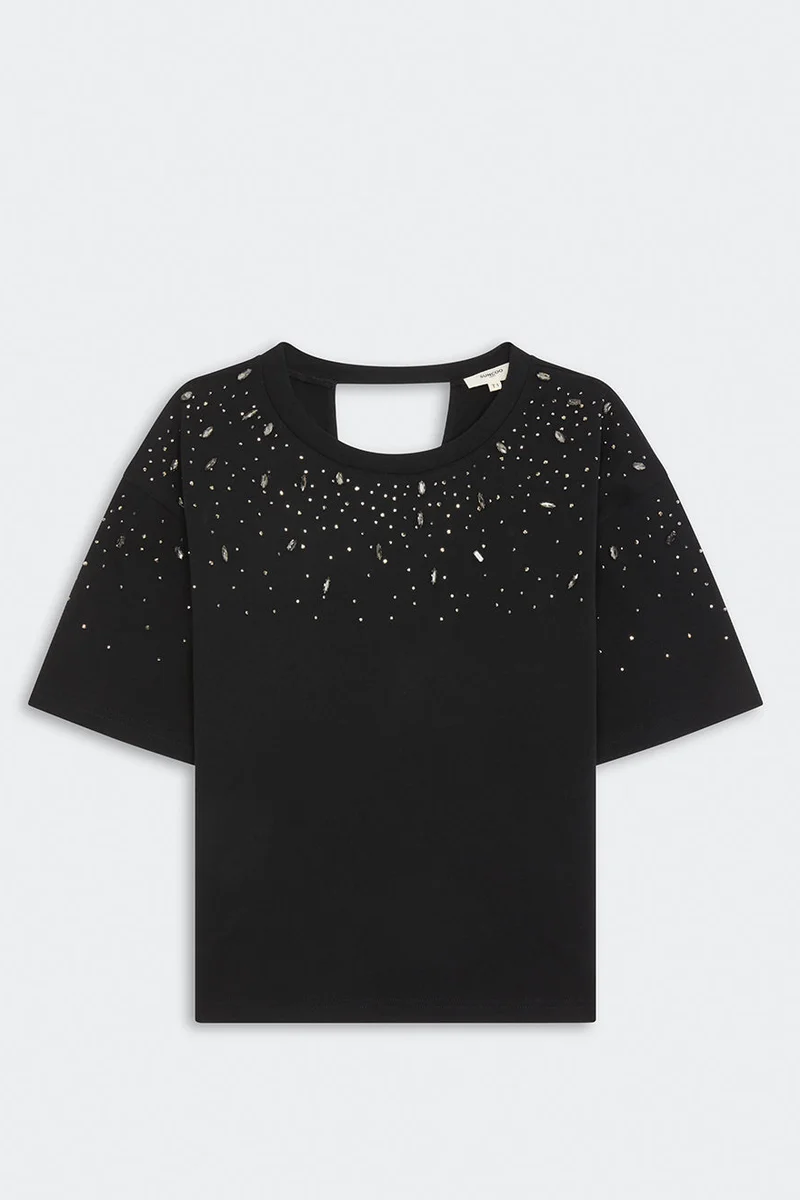 T-shirt avec strass à dos croisé Martisy