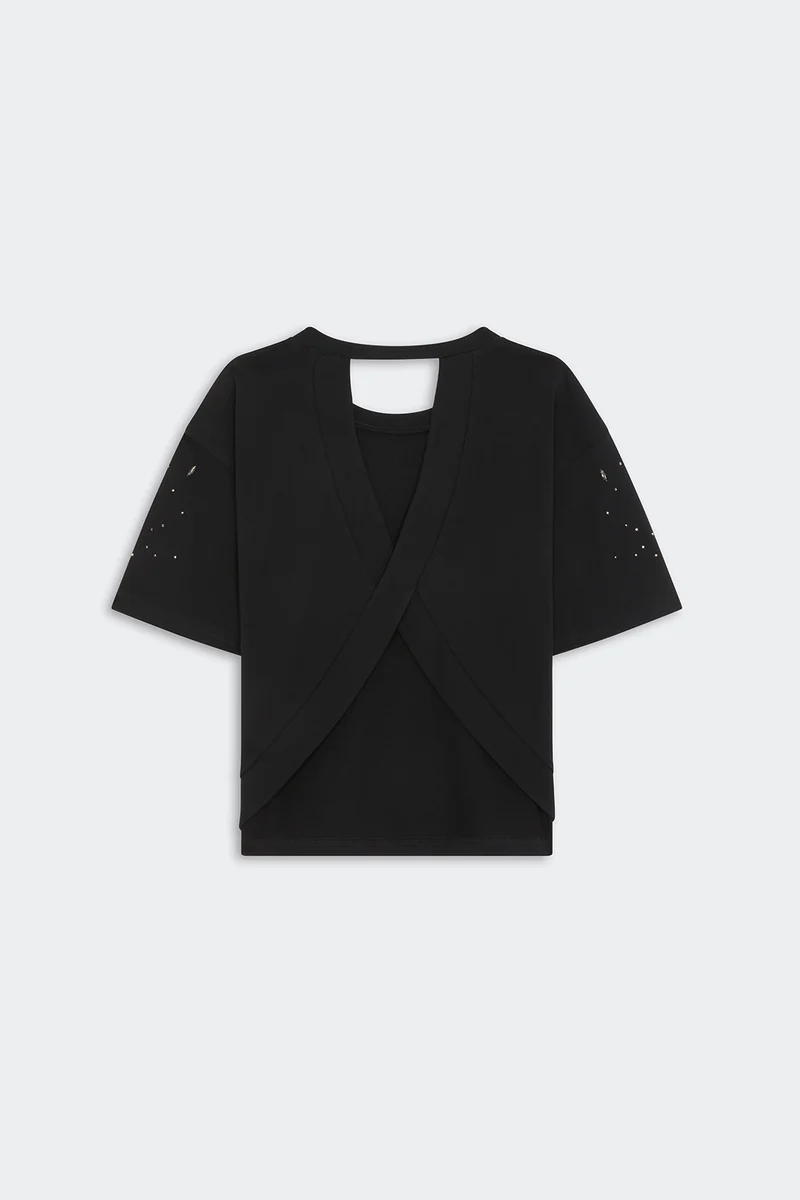T-shirt avec strass à dos croisé Martisy