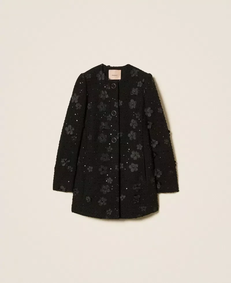 Ensemble de veston et jupe courte en bouclé