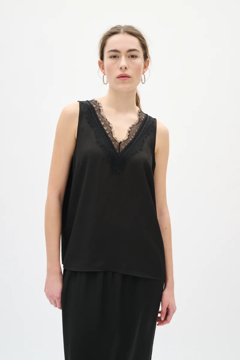 Camisole soyeuse avec dentelle Danica