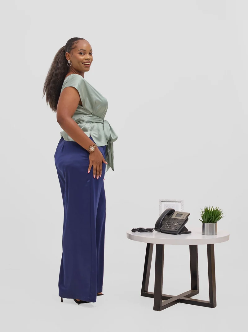 Vivo Yene Wide Leg Pants - Navy Blue
