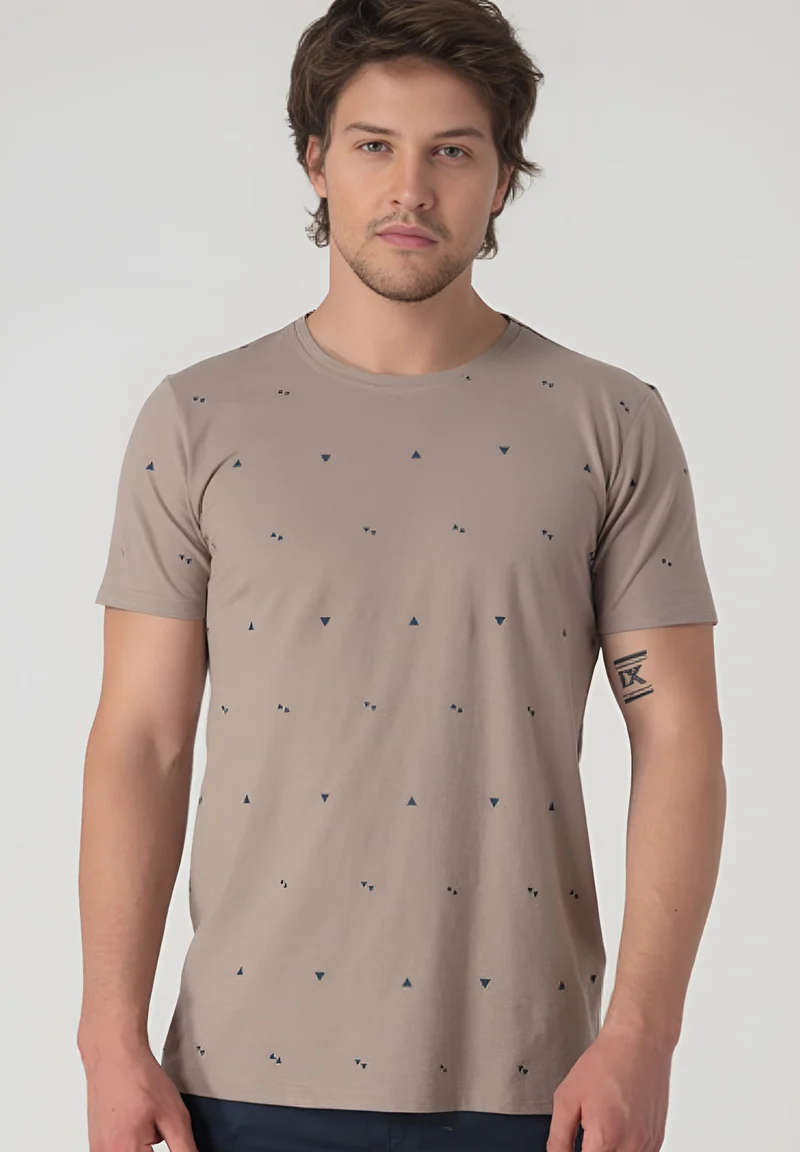 T-Shirt aus Bio-Baumwolle mit Allover-Print