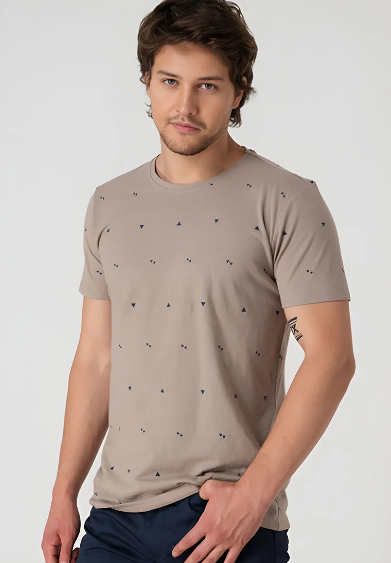 T-Shirt aus Bio-Baumwolle mit Allover-Print