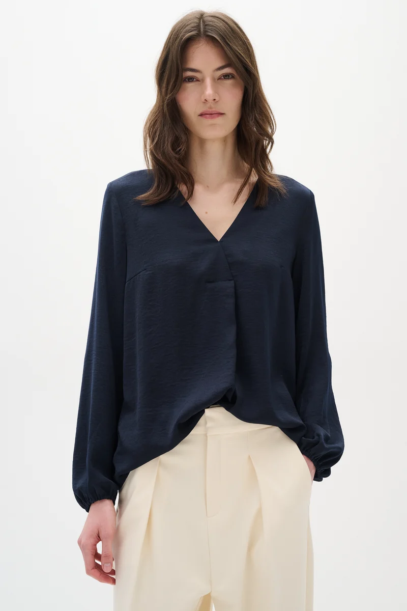 Blouse drapée à col V Rinda