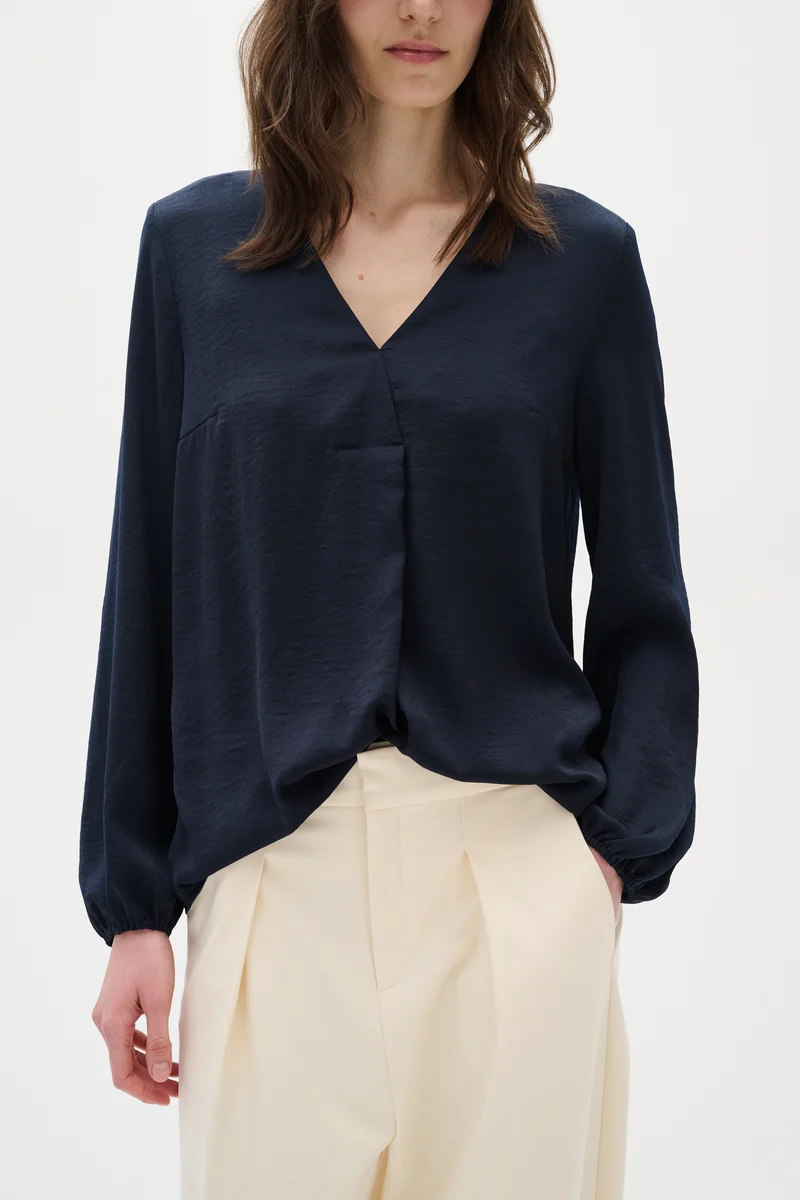 Blouse drapée à col V Rinda