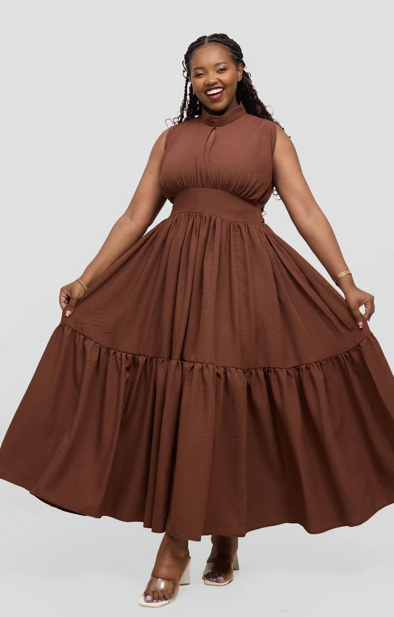 Zambarau Apparel Malaika Dress - Brown