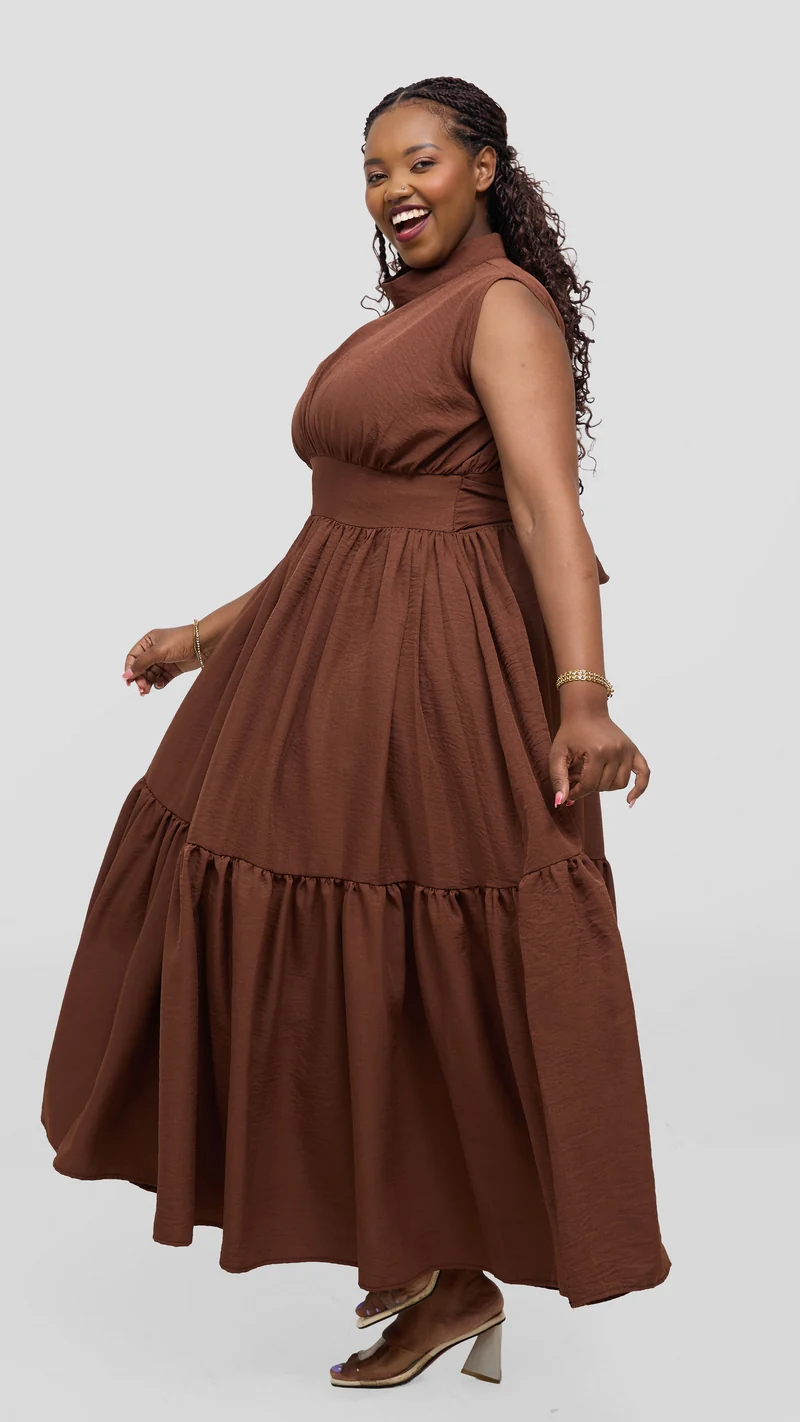 Zambarau Apparel Malaika Dress - Brown