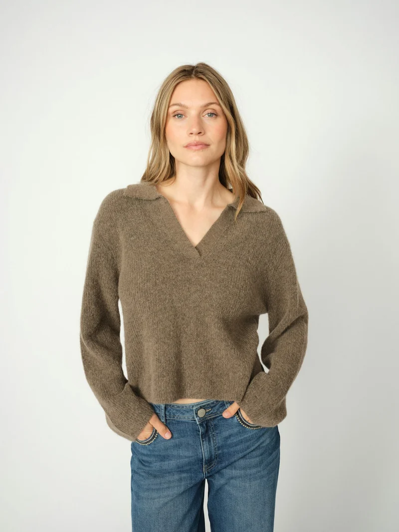 Pull polo en mélange alpaga Thora Aidy