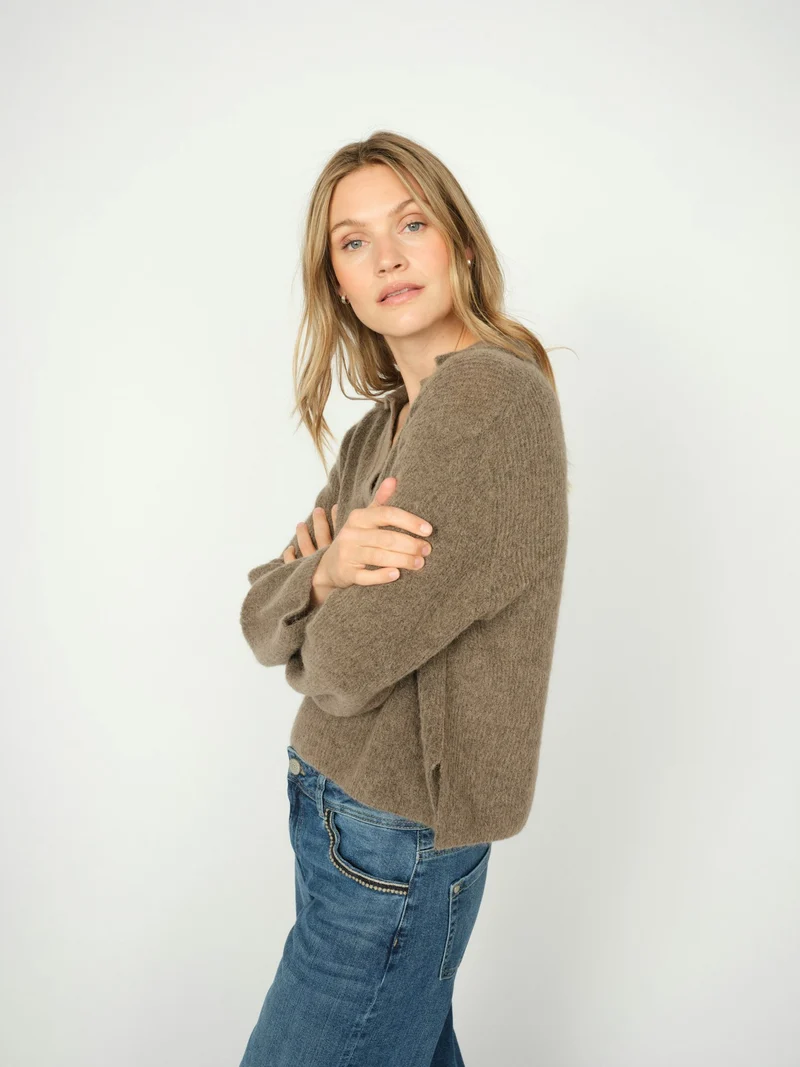 Pull polo en mélange alpaga Thora Aidy