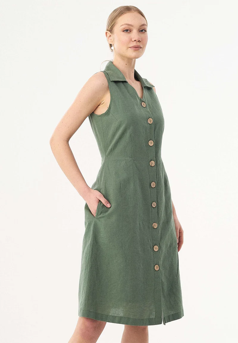 Hemdkleid aus Leinen und Bio-Baumwolle
