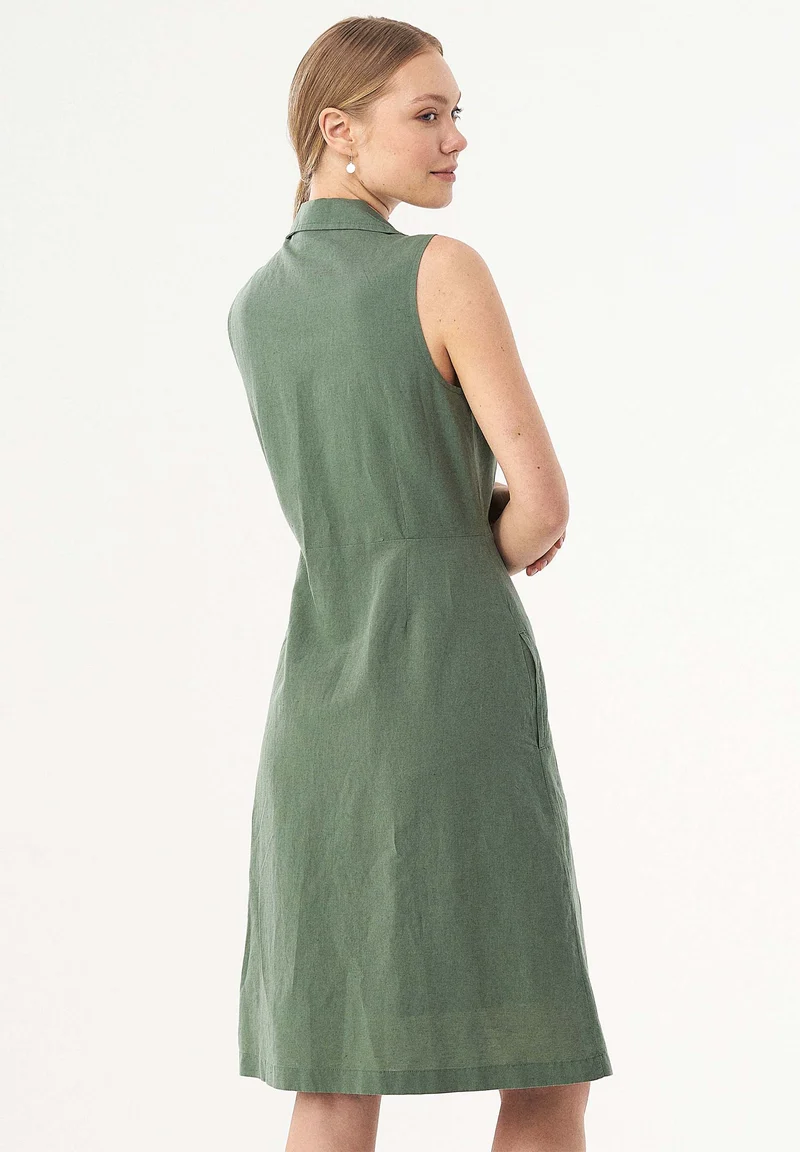 Hemdkleid aus Leinen und Bio-Baumwolle